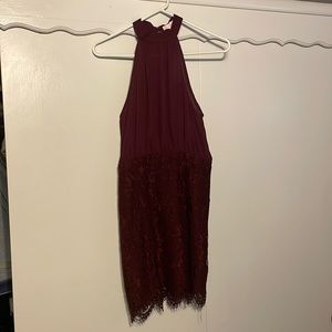 Ruby red cocktail lace dress